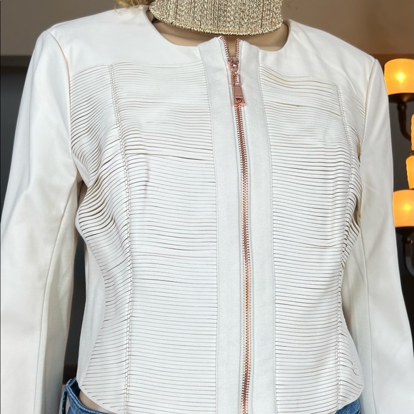 Guess Jackets & Blazers - Guess Laser Cut out Leather Jacket